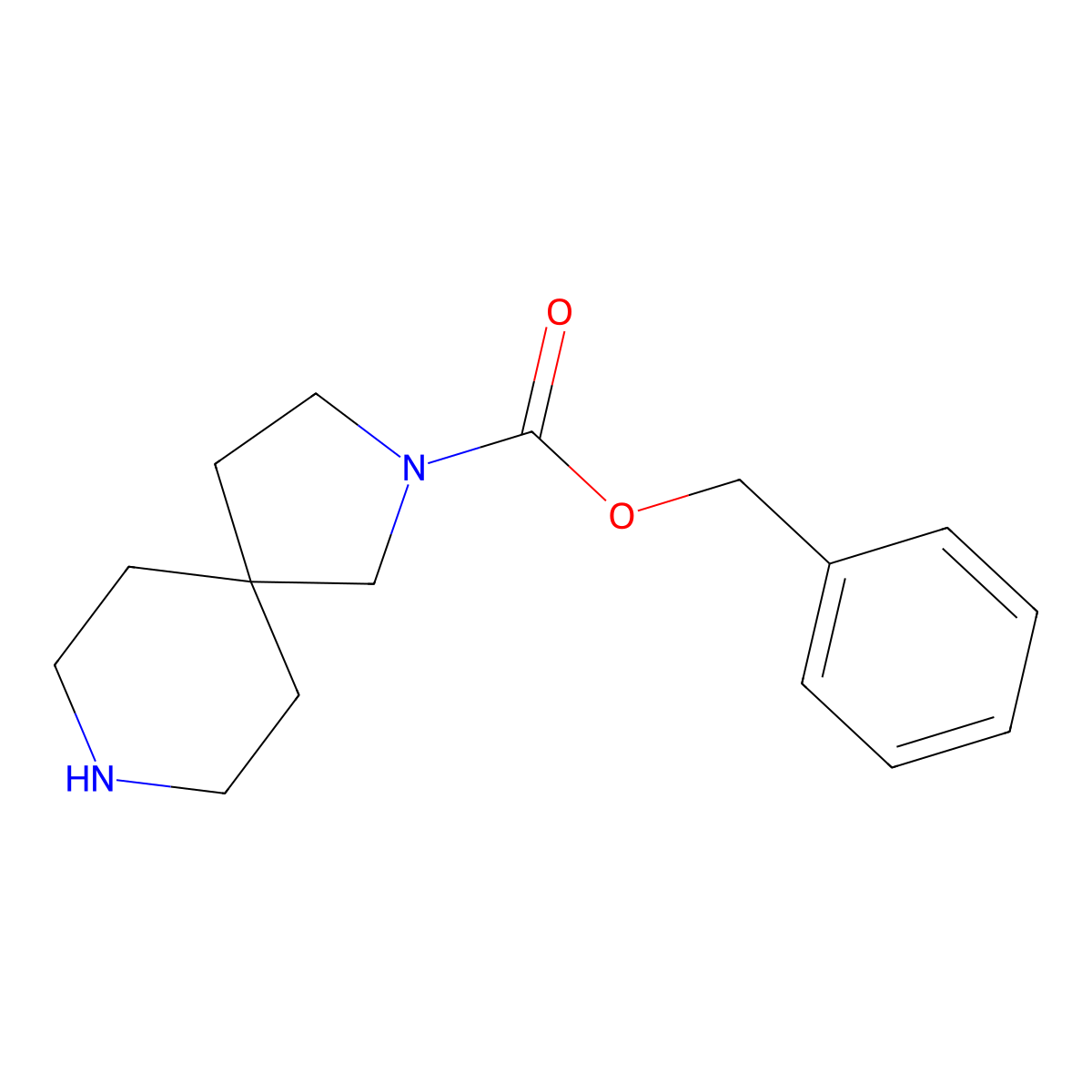 Benzyl 2,8-diazaspiro[4.5]decane-2-carboxylate molecular structure, CAS 1086394-68-4