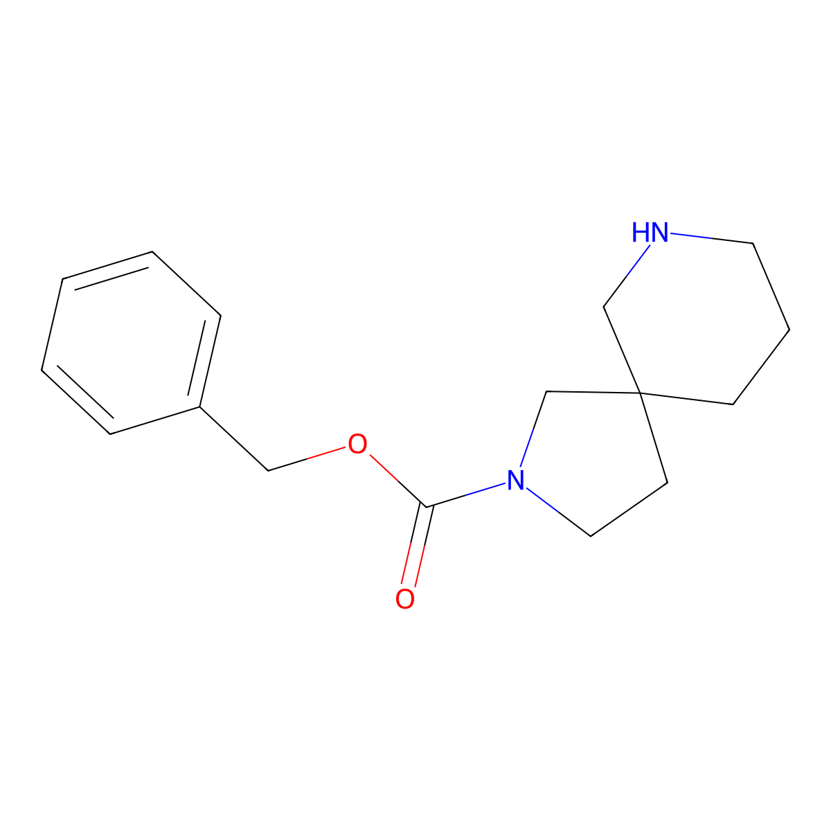 Benzyl 2,7-diazaspiro[4.5]decane-2-carboxylate molecular structure, CAS 1086394-72-0
