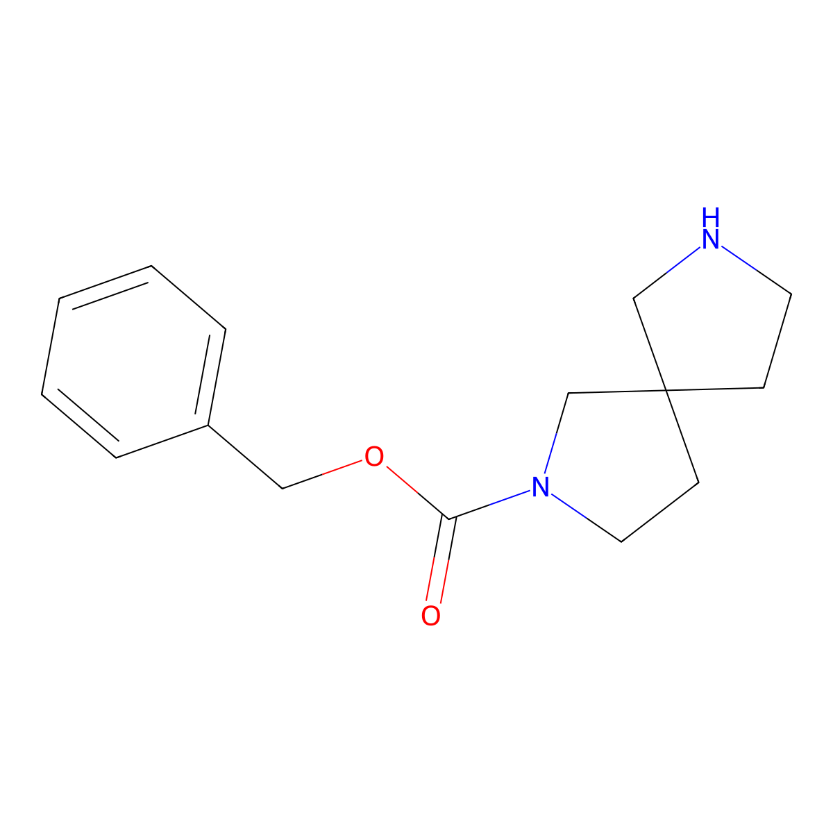Benzyl 2,7-diazaspiro[4.4]nonane-2-carboxylate molecular structure, CAS 1086394-74-2