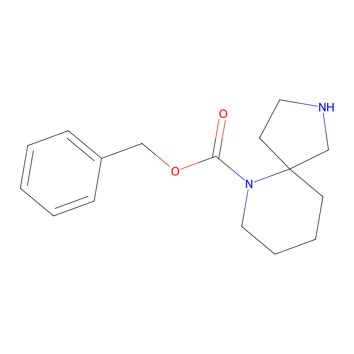 Benzyl 2,6-diazaspiro[4.5]decane-6-carboxylate molecular structure, CAS 1086394-76-4