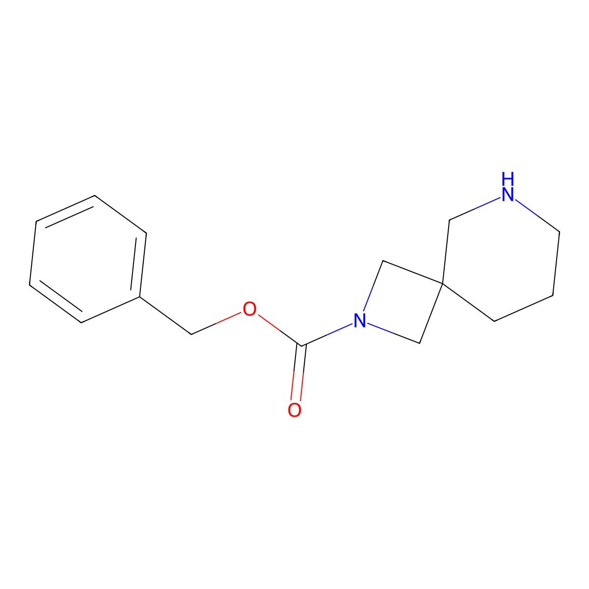 Benzyl 2,6-diazaspiro[3.5]nonane-2-carboxylate molecular structure, CAS 1086394-83-3