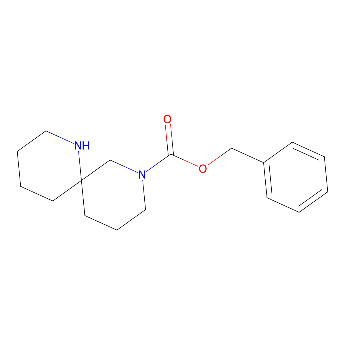 Benzyl 1,8-diazaspiro(5.5)undecane-8-carboxylate molecular structure, CAS 1086394-89-9