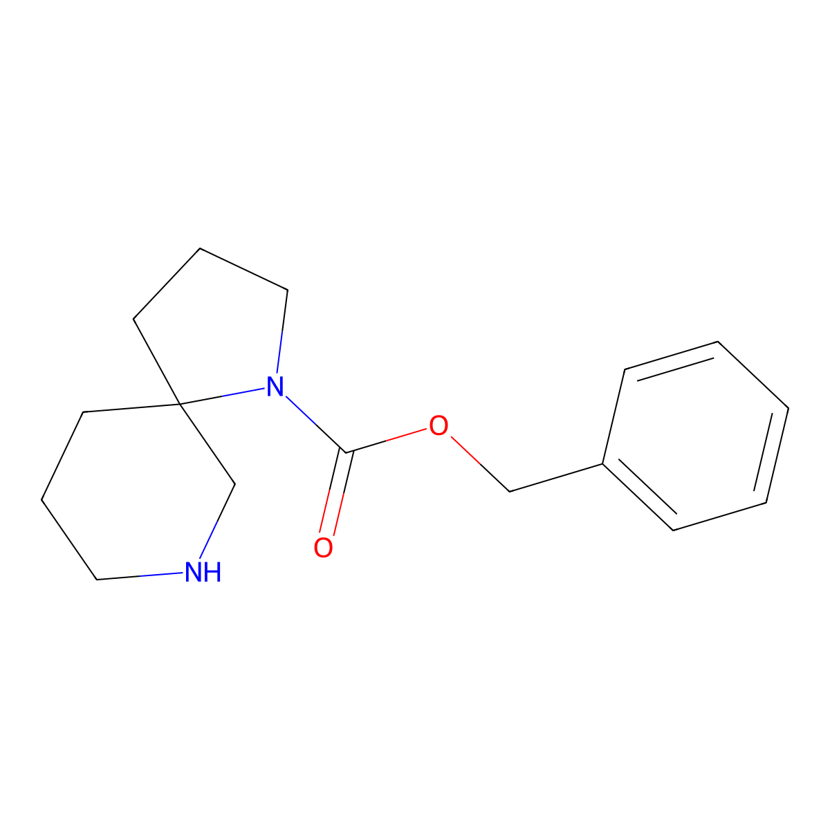 Benzyl 1,7-diazaspiro[4.5]decane-1-carboxylate molecular structure, CAS 1086394-95-7