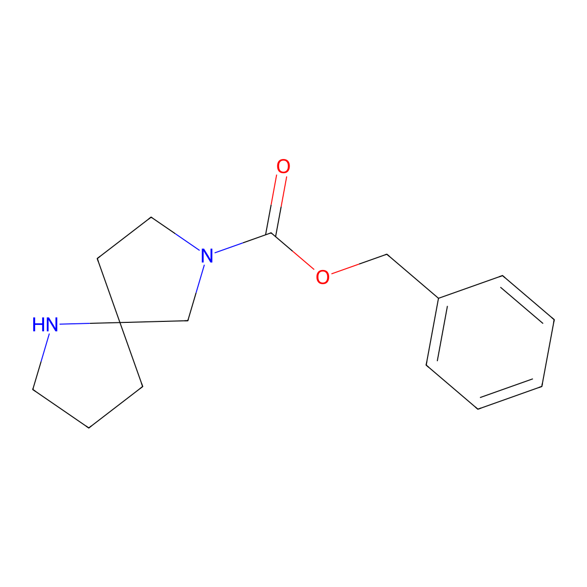 Benzyl 1,7-diazaspiro[4.4]nonane-7-carboxylate molecular structure, CAS 1086394-98-0