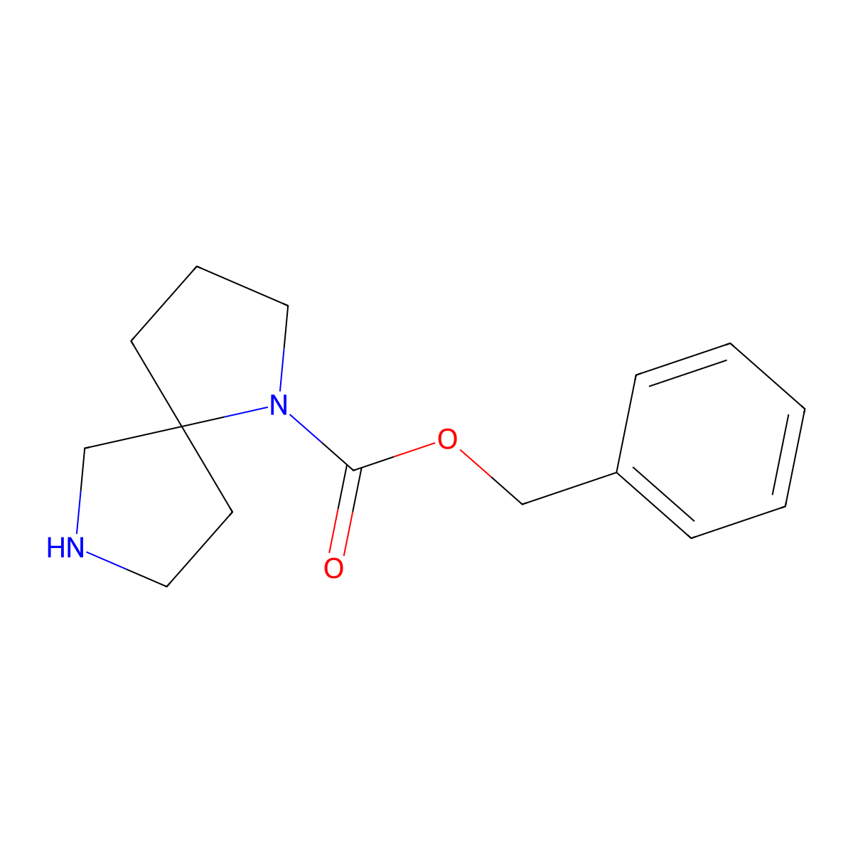 Benzyl 1,7-diazaspiro[4.4]nonane-1-carboxylate molecular structure, CAS 1086395-00-7