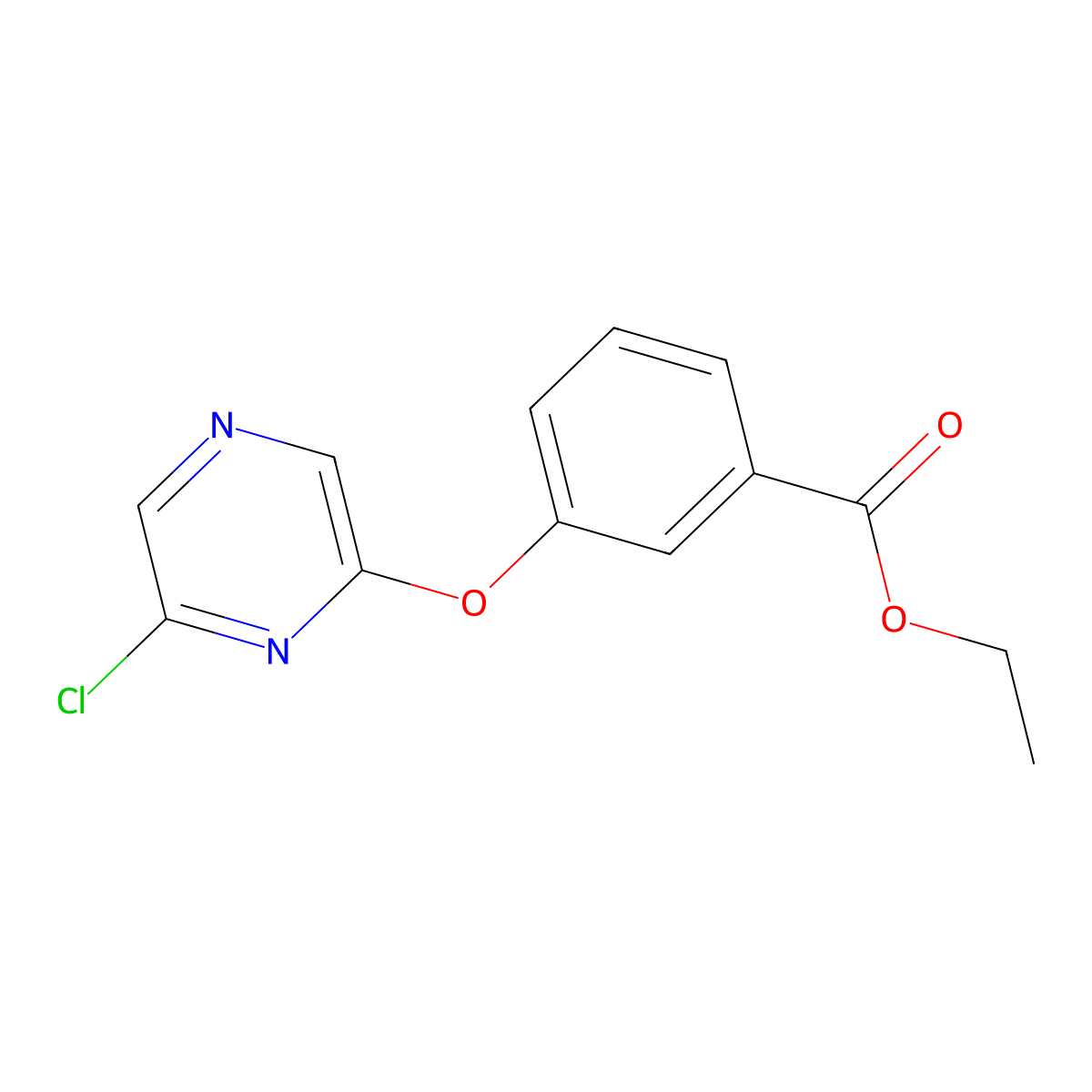 Ethyl 3-(6-chloropyrazin-2-yloxy)benzoate molecular structure, CAS 1086397-56-9