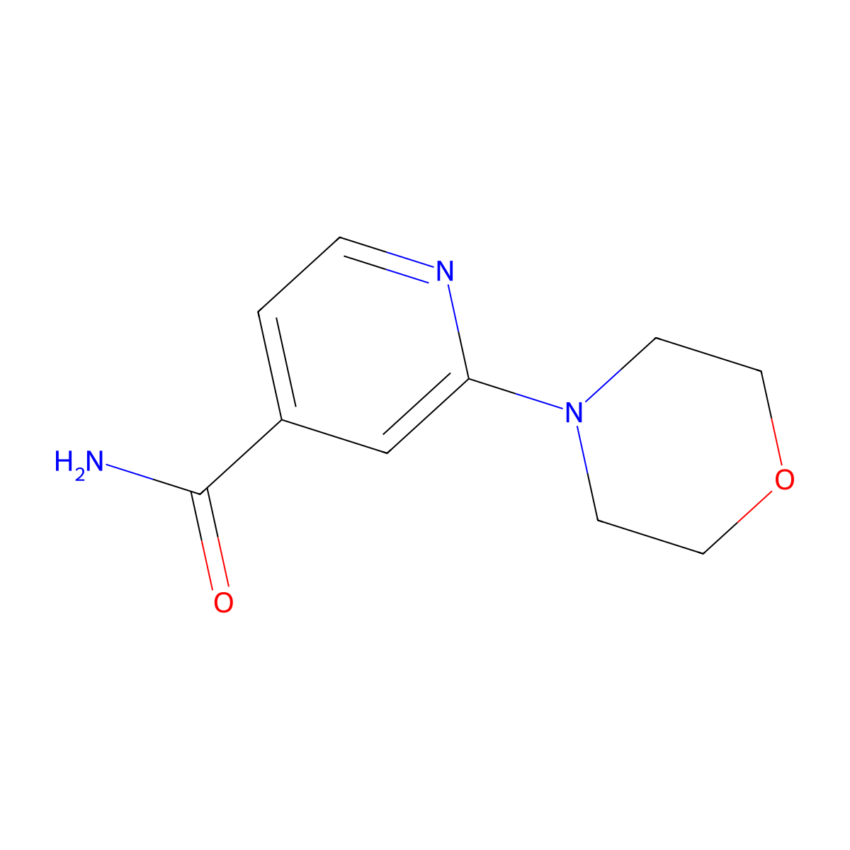 2-Morpholinoisonicotinamide molecular structure, CAS 1086397-58-1