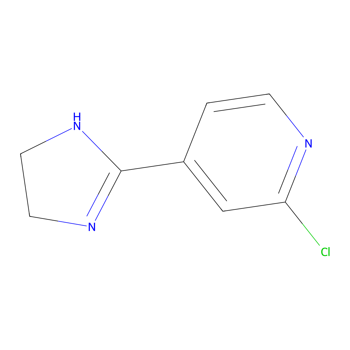 2-chloro-4-(4,5-dihydro-1H-imidazol-2-yl)pyridine molecular structure, CAS 1086397-63-8