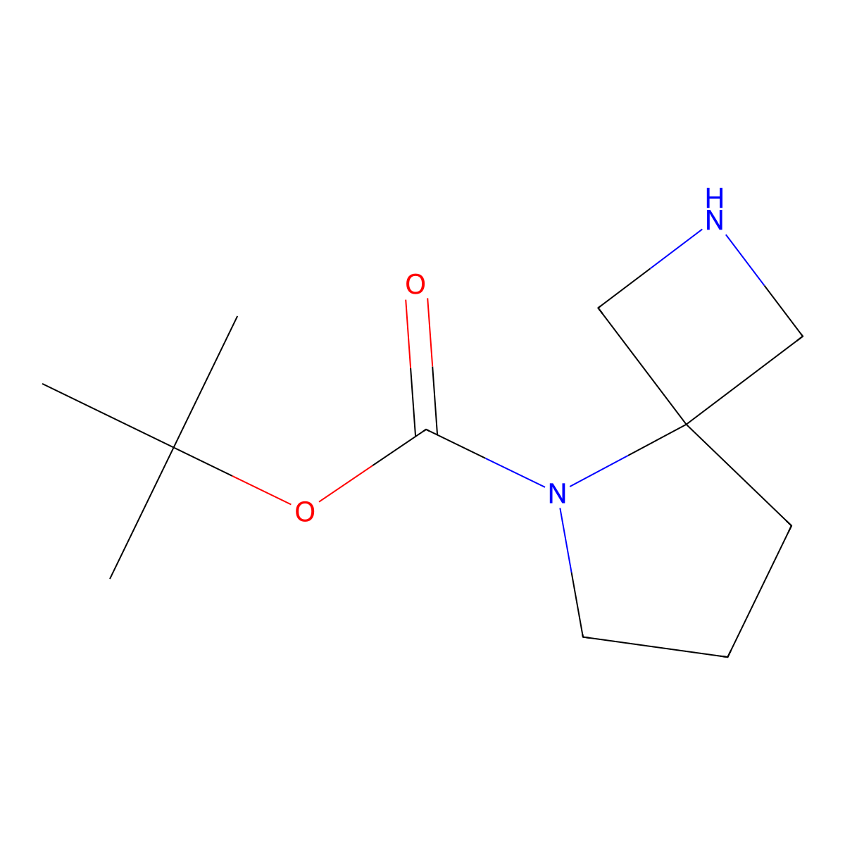 tert-Butyl 2,5-diazaspiro[3.4]octane-5-carboxylate molecular structure, CAS 1086398-04-0