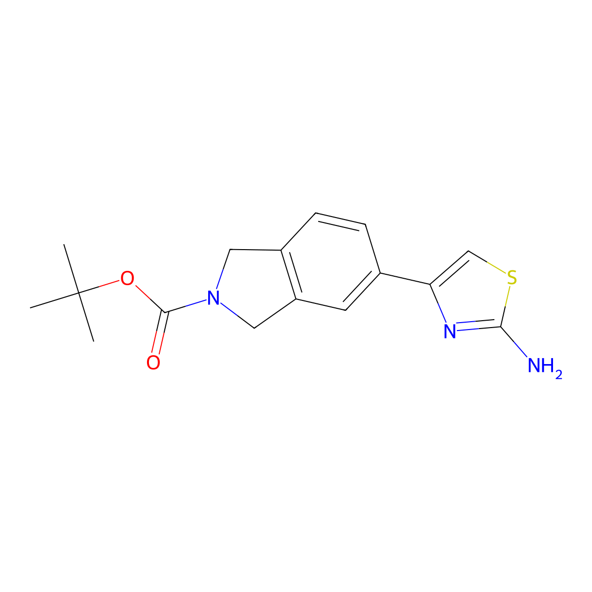 tert-Butyl 5-(2-aminothiazol-4-yl)isoindoline-2-carboxylate molecular structure, CAS 1086398-06-2