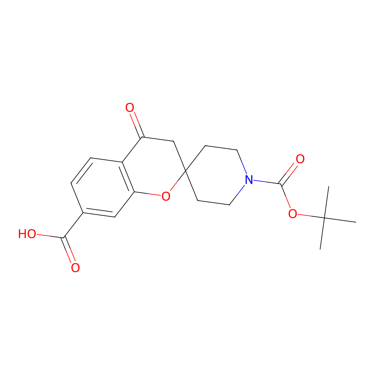 1'-(tert-Butoxycarbonyl)-4-oxospiro[chroman-2,4'-piperidine]-7-carboxylic acid molecular structure, CAS 1086398-20-0