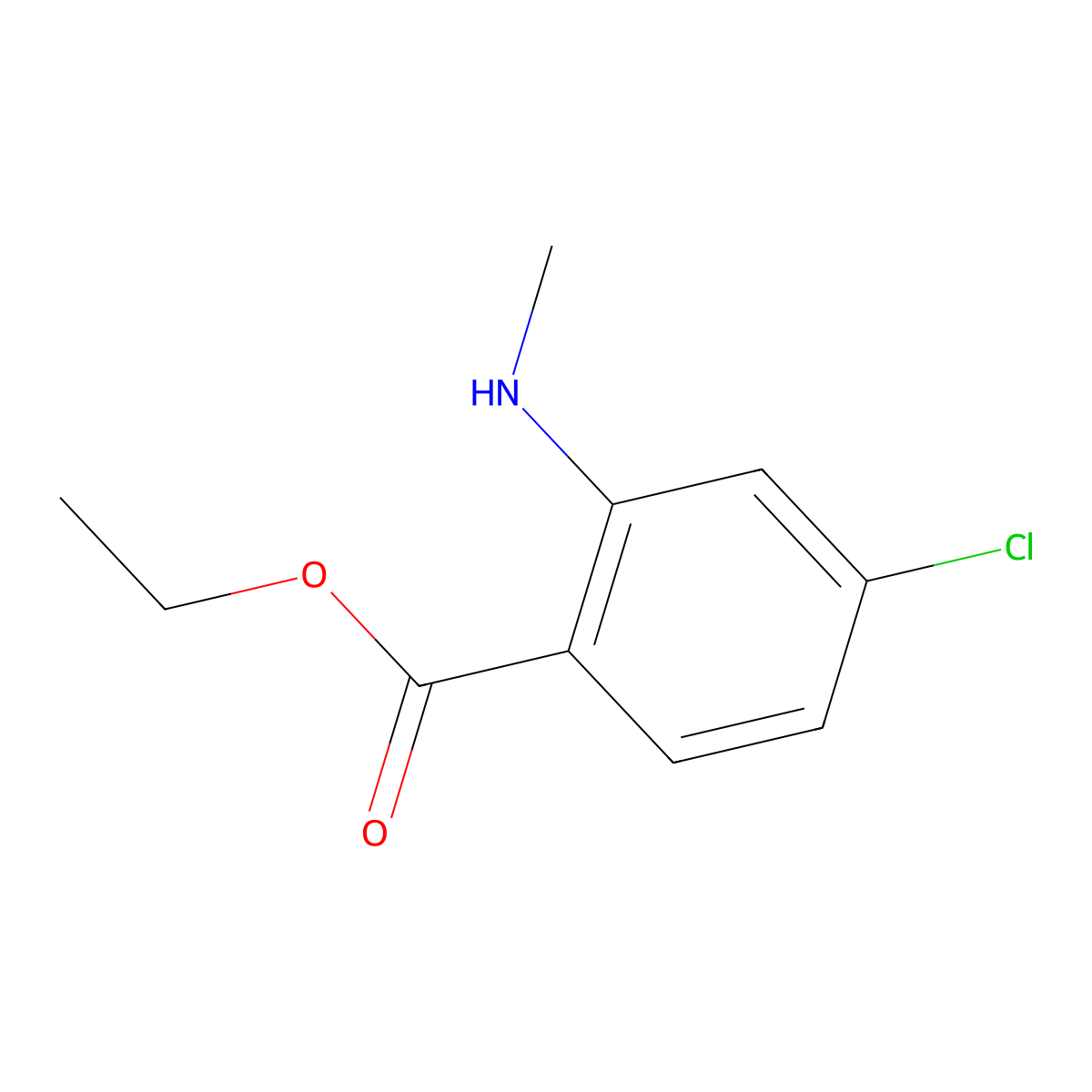 Ethyl 4-chloro-2-(methylamino)benzoate molecular structure, CAS 1086398-49-3