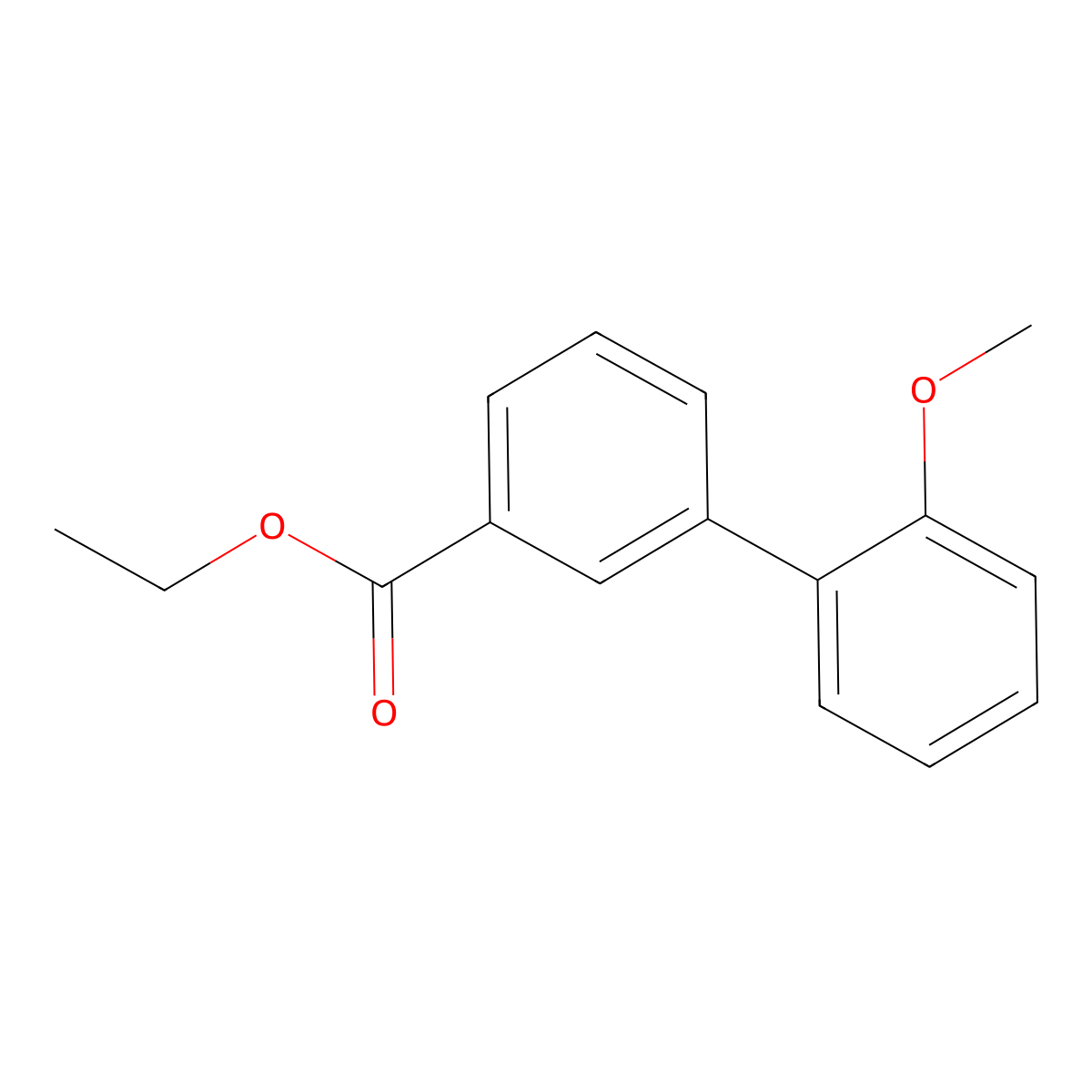 Ethyl 2'-methoxy-1,1'-biphenyl-3-carboxylate molecular structure, CAS 1086398-55-1