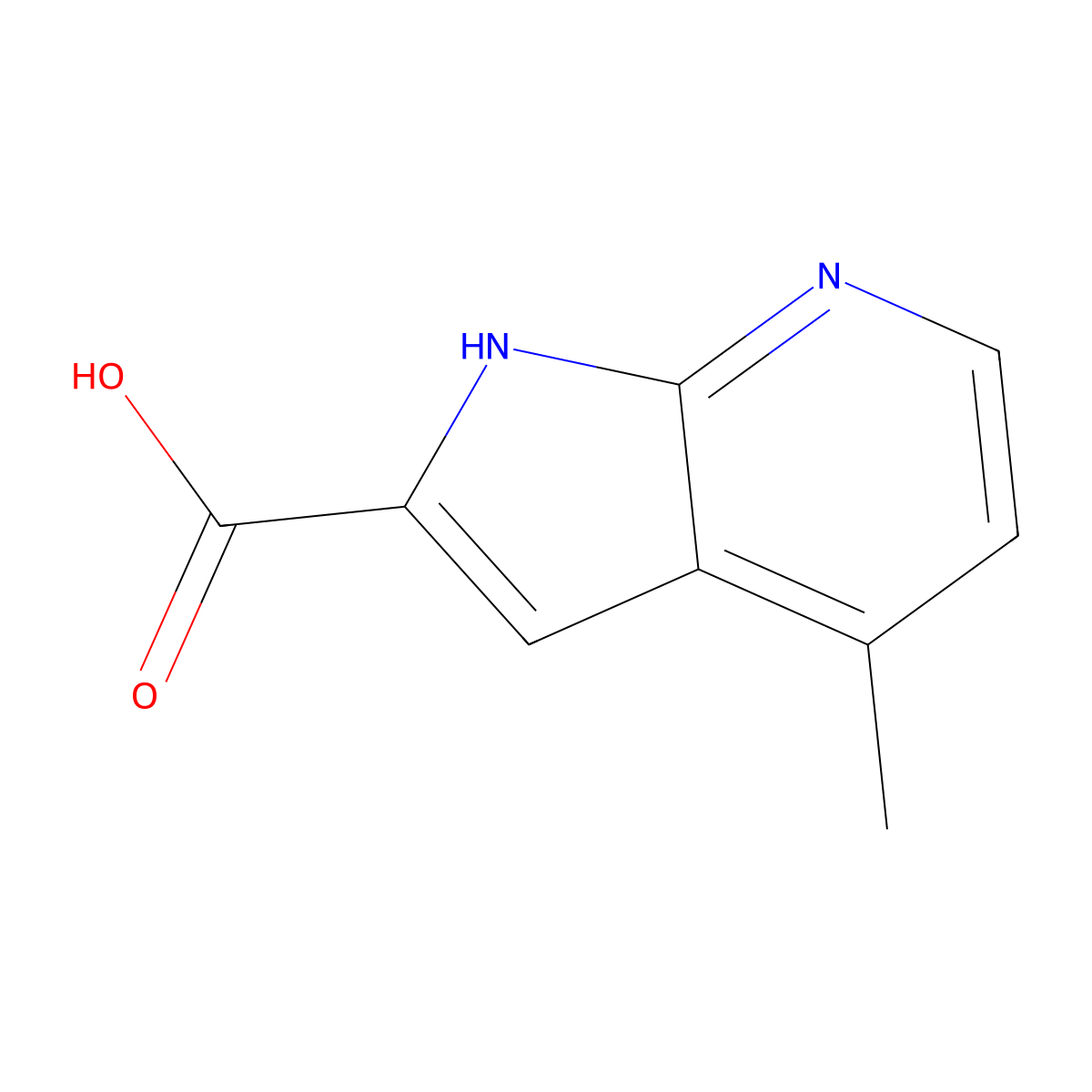 4-Methyl-1H-pyrrolo[2,3-b]pyridine-2-carboxylic acid molecular structure, CAS 1086398-97-1