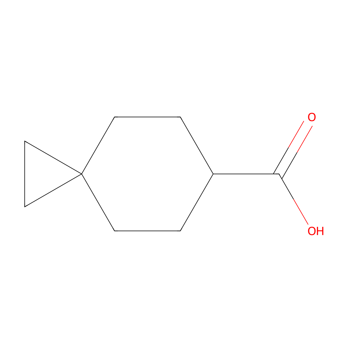 Spiro[2.5]octane-6-carboxylic acid molecular structure, CAS 1086399-13-4