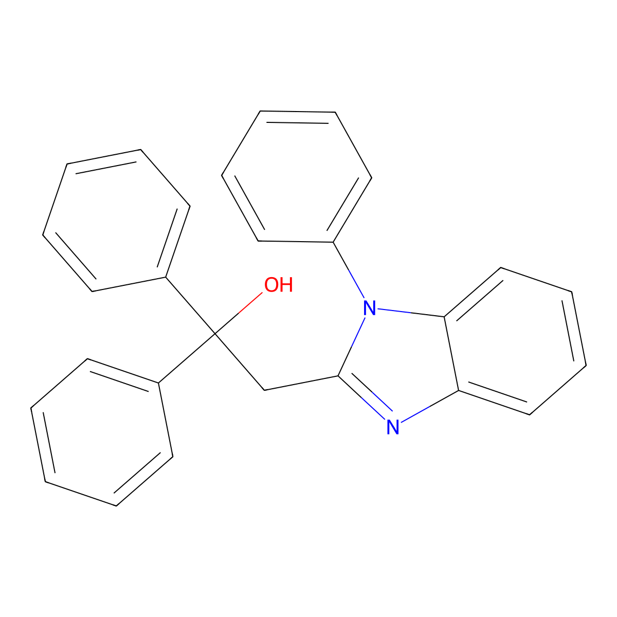 1,1-Diphenyl-2-(1-phenylbenzimidazol-2-yl)ethanol molecular structure, CAS 108641-76-5