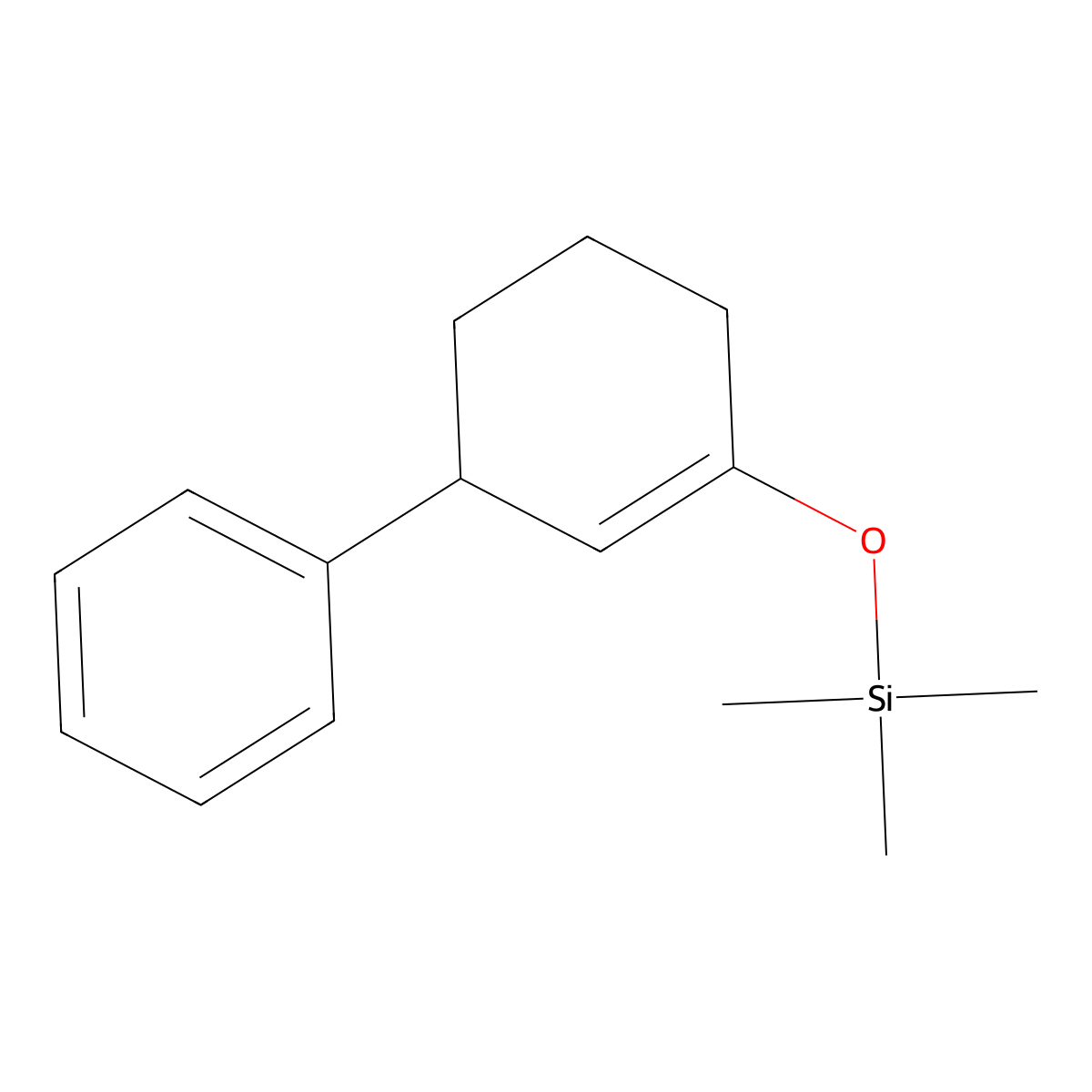 Cyclohexene, 3-phenyl-1-(trimethylsilyloxy)- molecular structure, CAS 108643-81-8