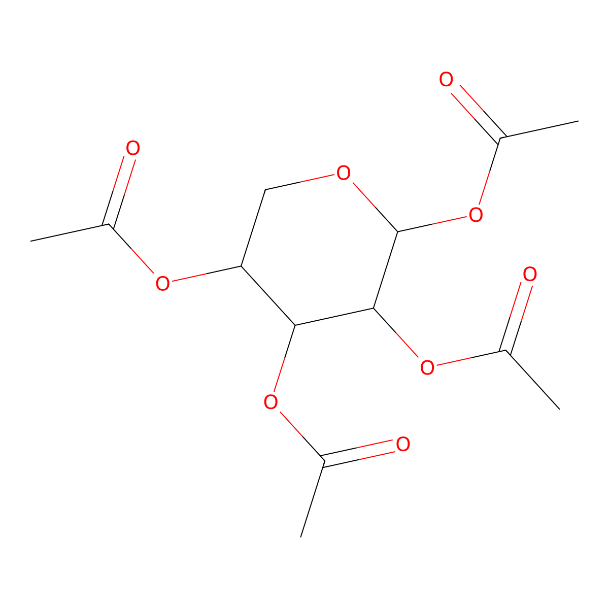 (3S,4R,5R)-Tetrahydro-2H-pyran-2,3,4,5-tetrayl tetraacetate molecular structure, CAS 108646-05-5