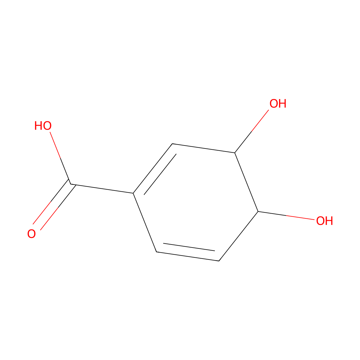 3,4-Dihydroxy-3,4-dihydrobenzoic acid molecular structure, CAS 108646-25-9