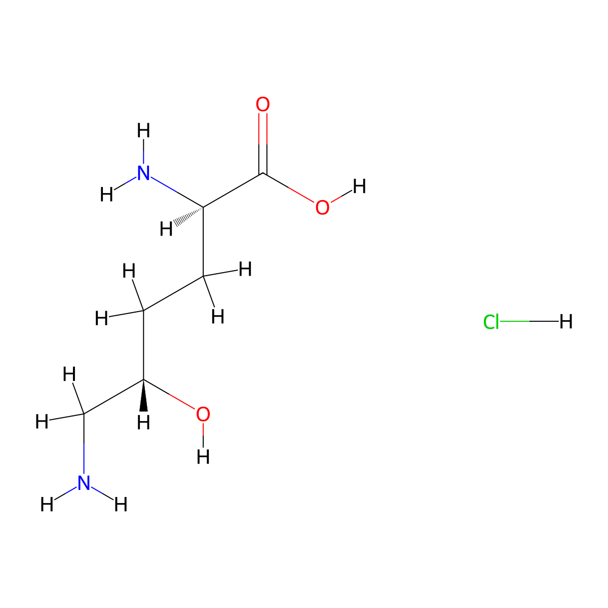 (2R,5S)-2,6-Diamino-5-hydroxyhexanoic acid hydrochloride molecular structure, CAS 108646-81-7