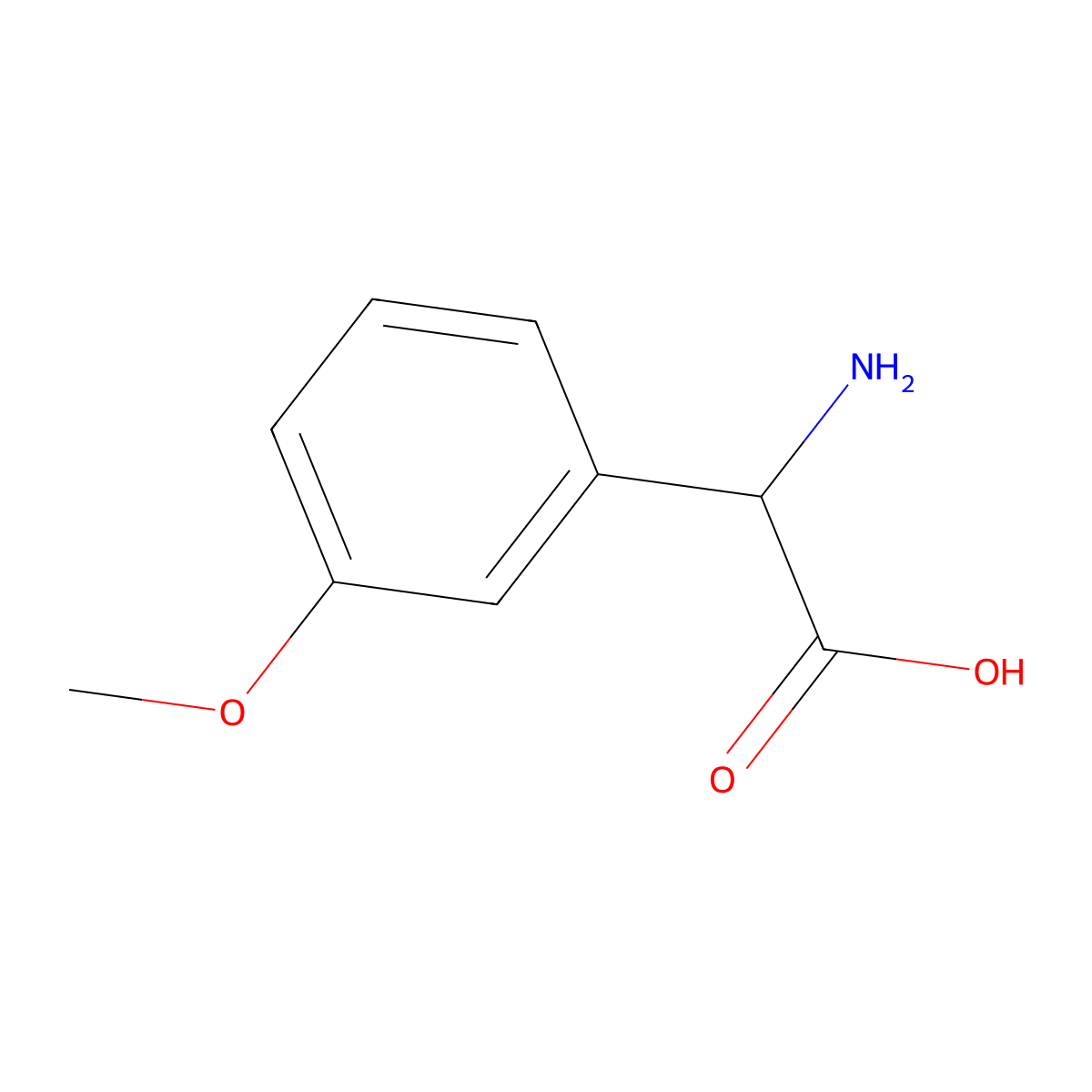 (2S)-2-amino-2-(3-methoxyphenyl)acetic acid molecular structure, CAS 108647-55-8