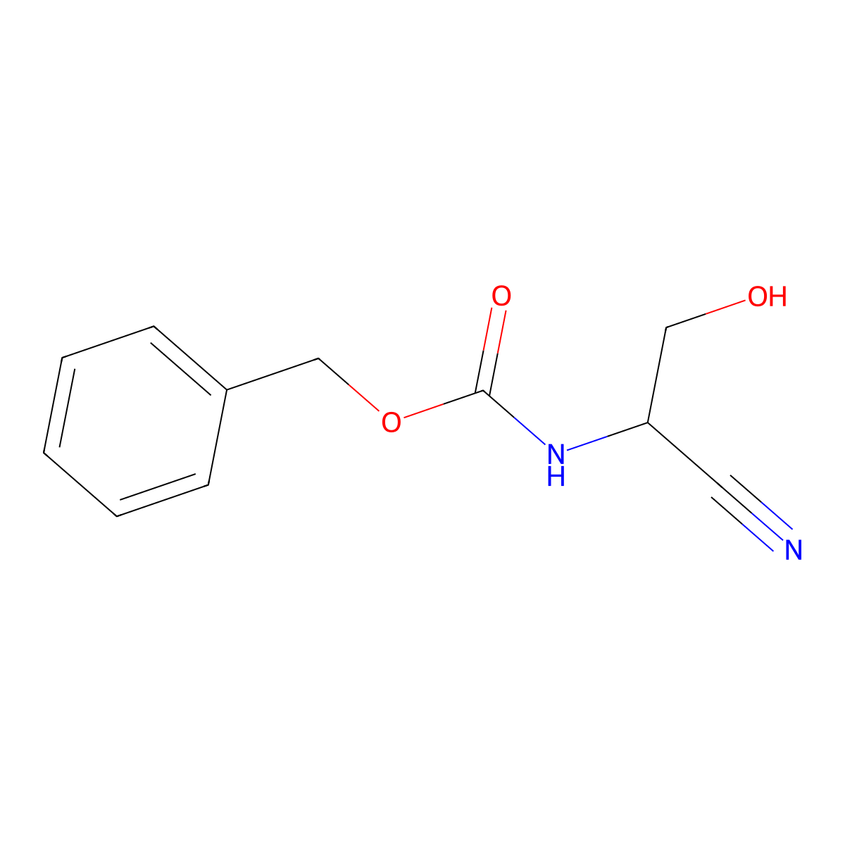 benzyl N-(1-cyano-2-hydroxyethyl)carbamate molecular structure, CAS 108653-46-9