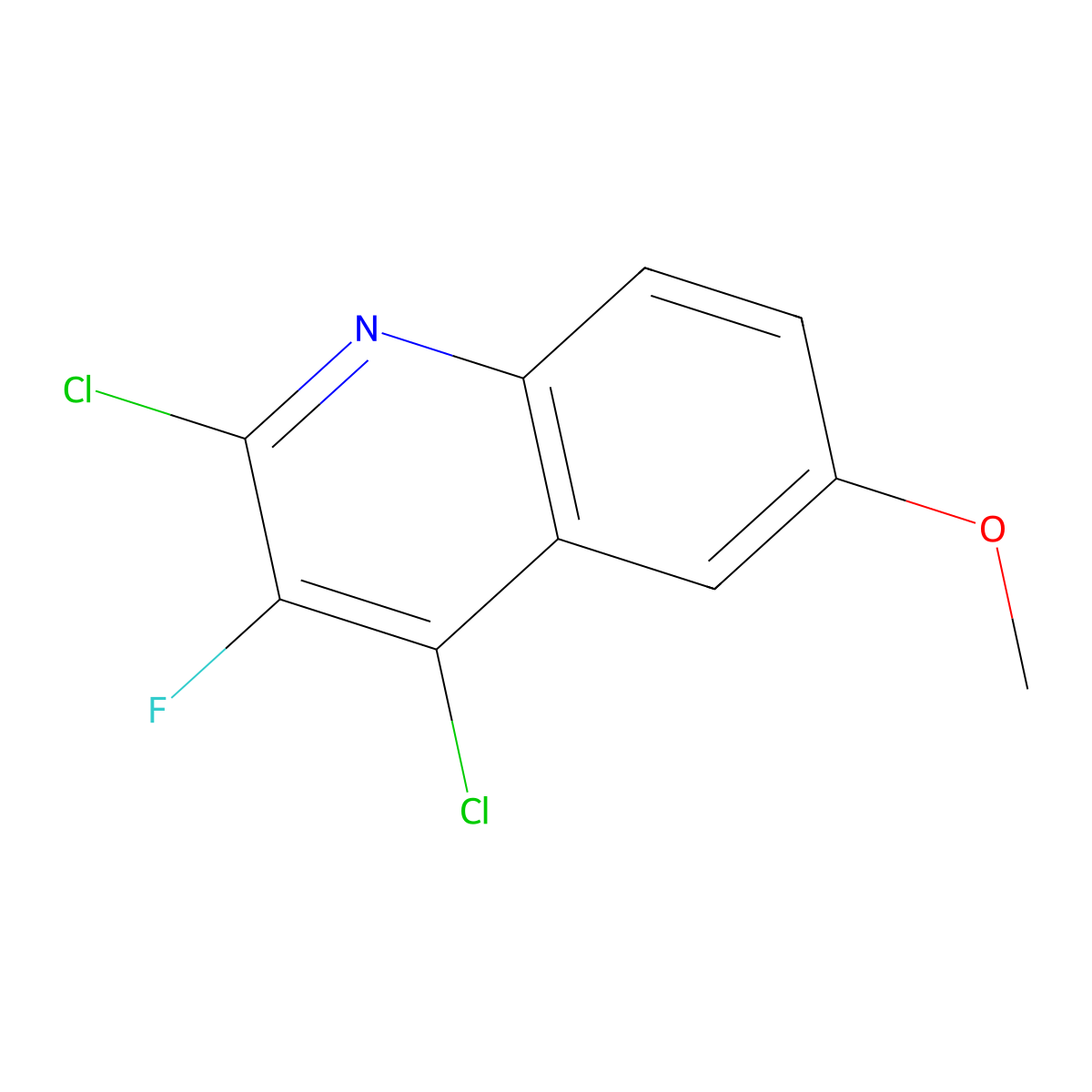 2,4-Dichloro-3-fluoro-6-methoxyquinoline molecular structure, CAS 1086533-18-7