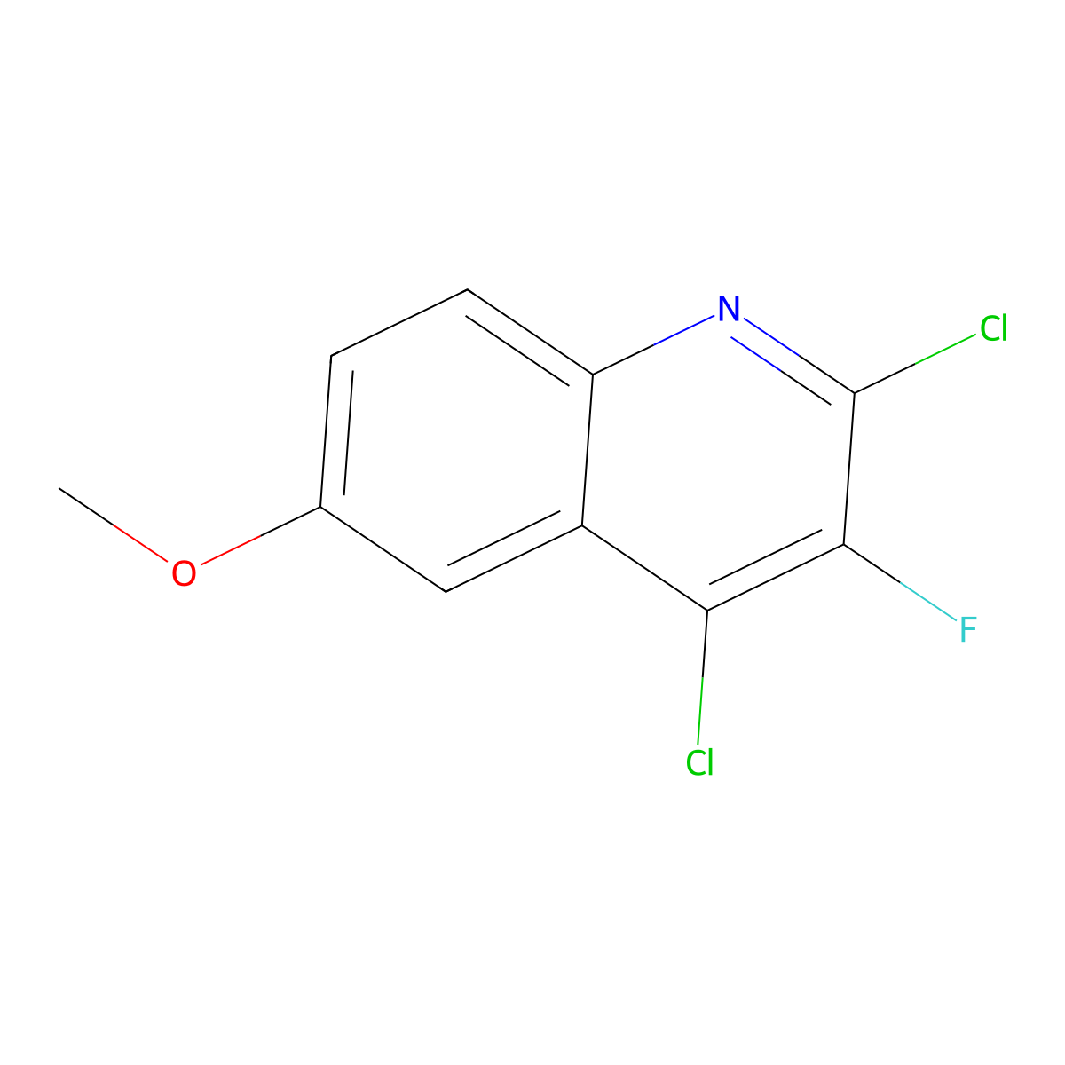 2,4-Dichloro-3-fluoro-6-methoxyquinoline molecular structure, CAS 1086533-18-7