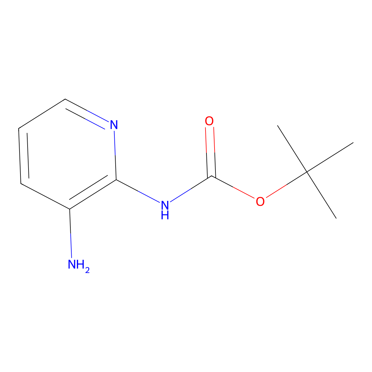 tert-butyl N-(3-aminopyridin-2-yl)carbamate molecular structure, CAS 108655-56-7