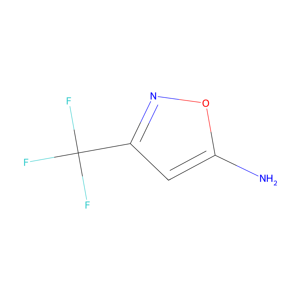 3-(Trifluoromethyl)-1,2-oxazol-5-amine molecular structure, CAS 108655-63-6