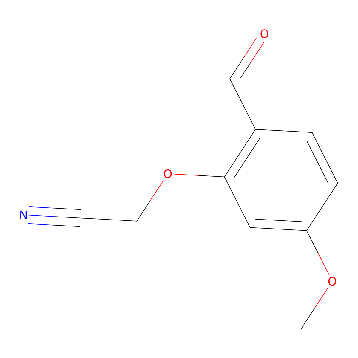 2-(2-Formyl-5-methoxyphenoxy)acetonitrile molecular structure, CAS 108656-11-7