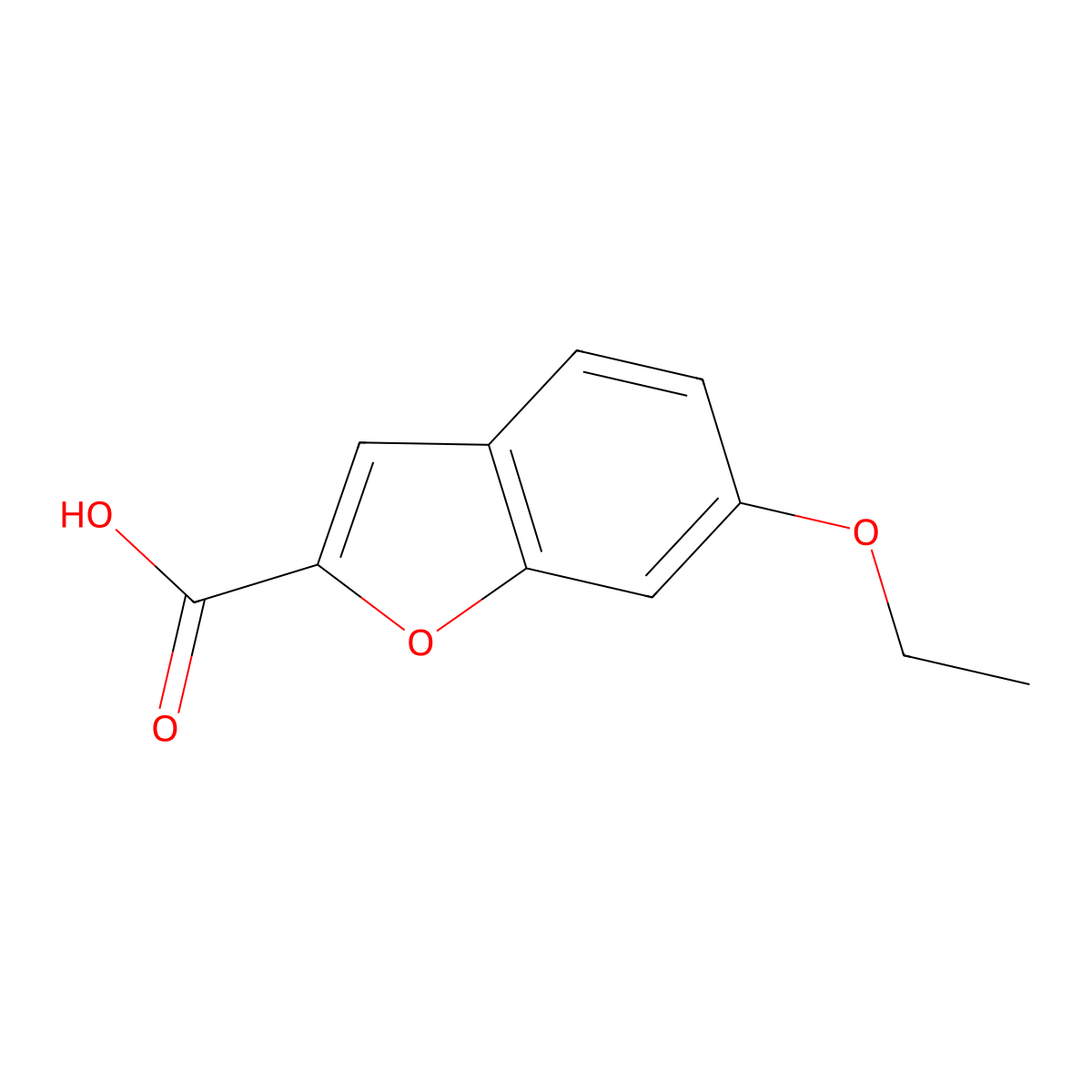 6-Ethoxybenzofuran-2-carboxylic acid molecular structure, CAS 108656-22-0