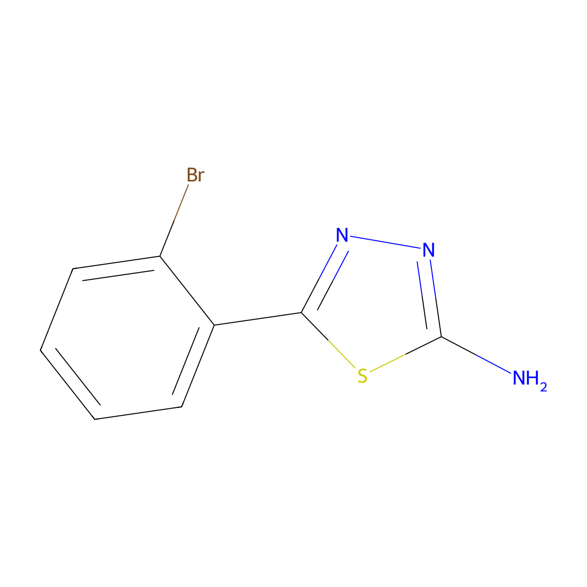 5-(2-Bromophenyl)-1,3,4-thiadiazol-2-amine molecular structure, CAS 108656-64-0