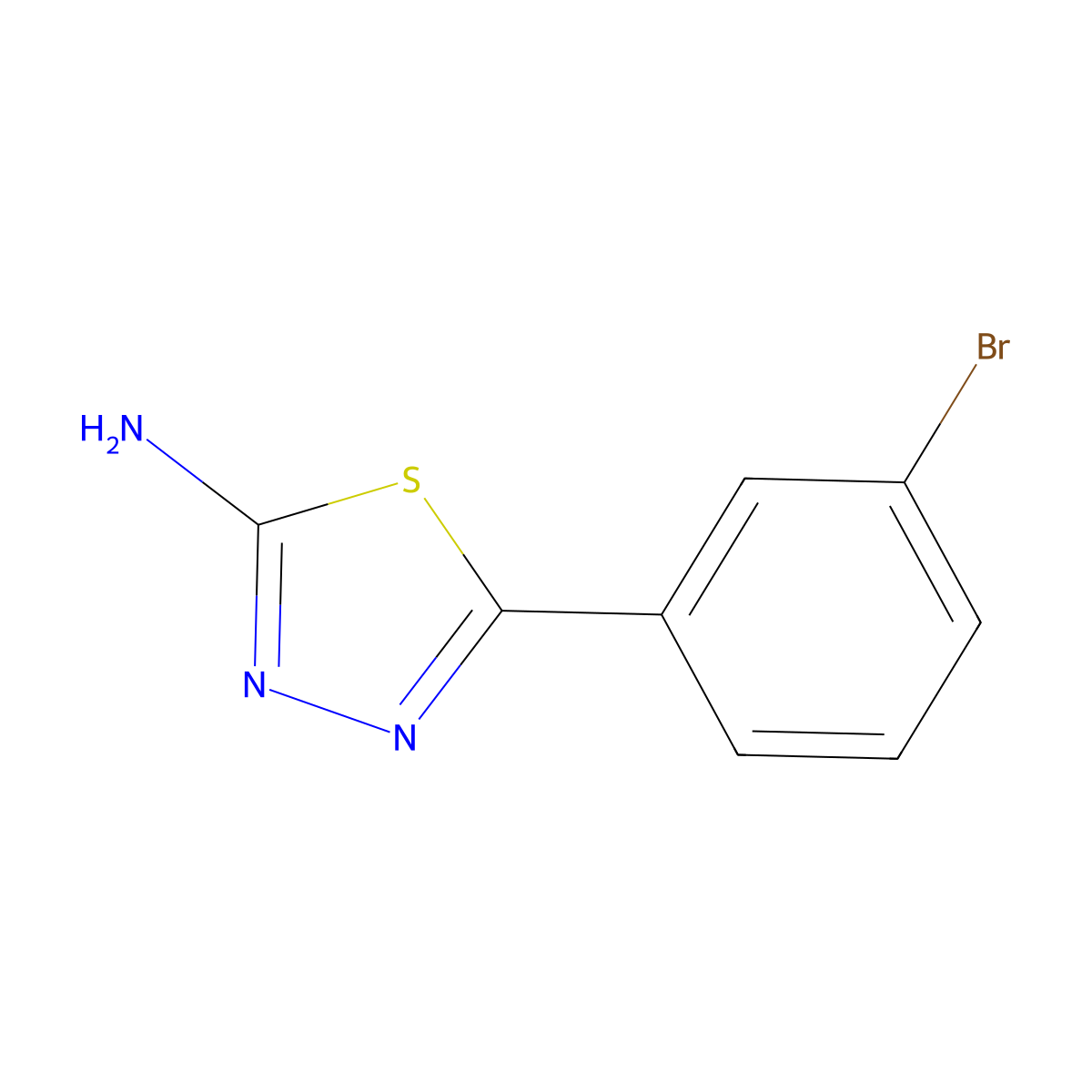 5-(3-Bromophenyl)-1,3,4-thiadiazol-2-amine molecular structure, CAS 108656-65-1