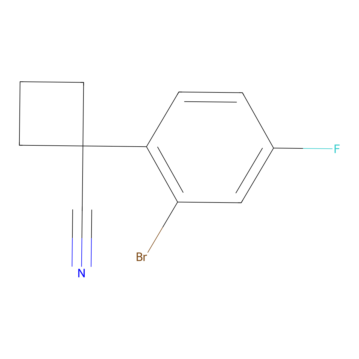 1-(2-Bromo-4-fluorophenyl)cyclobutanecarbonitrile molecular structure, CAS 1086599-29-2