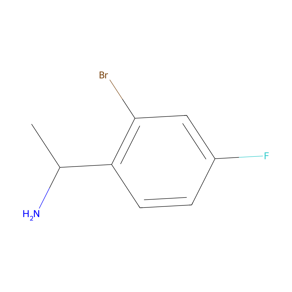 1-(2-Bromo-4-fluorophenyl)ethanamine molecular structure, CAS 1086599-35-0