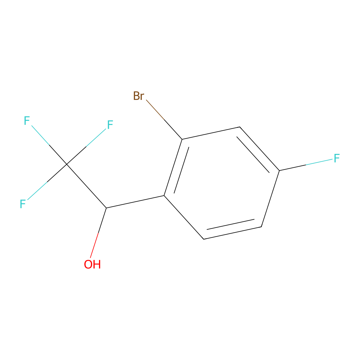 1-(2-Bromo-4-fluorophenyl)-2,2,2-trifluoroethan-1-ol molecular structure, CAS 1086599-53-2
