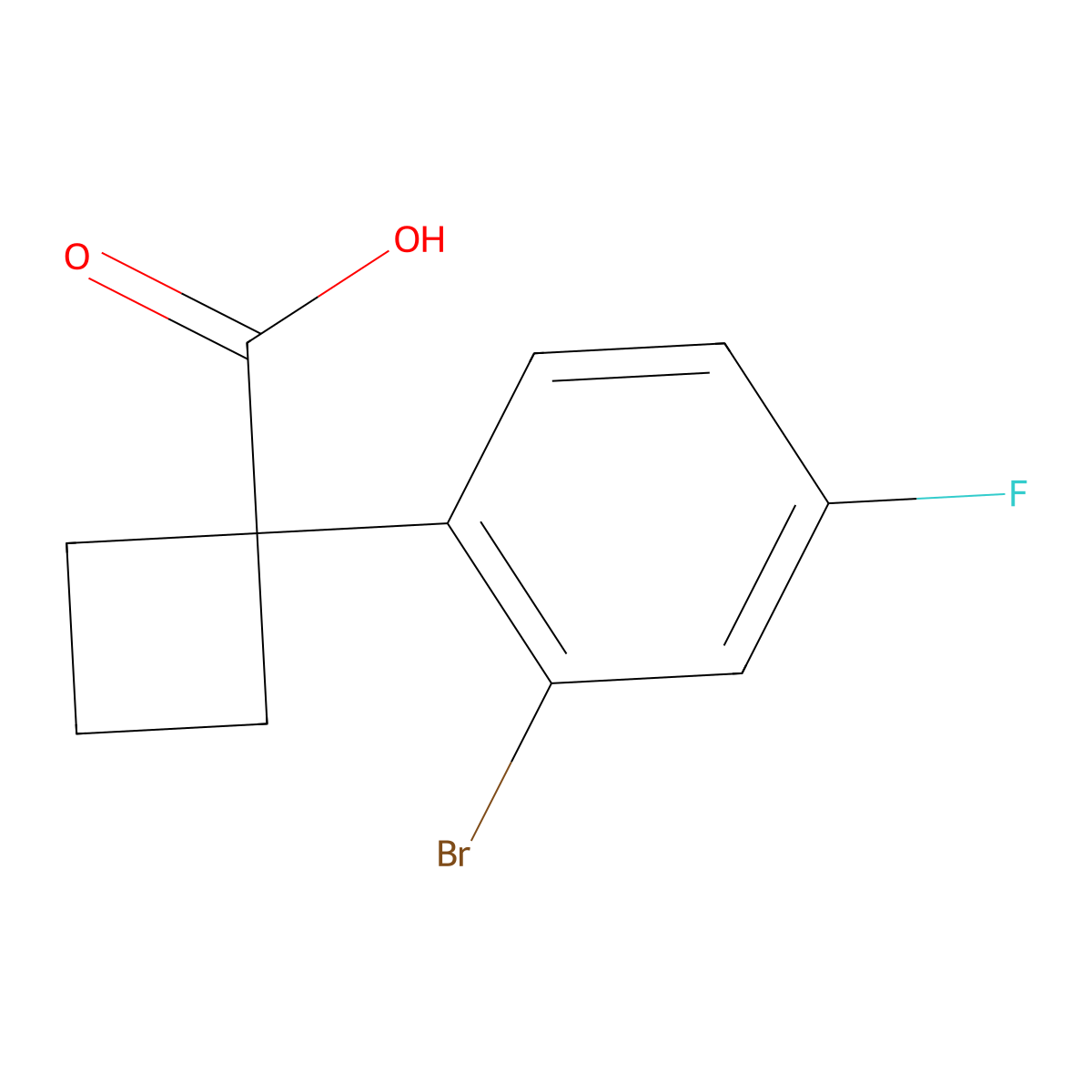 1-(2-Bromo-4-fluorophenyl)cyclobutanecarboxylic acid molecular structure, CAS 1086599-74-7