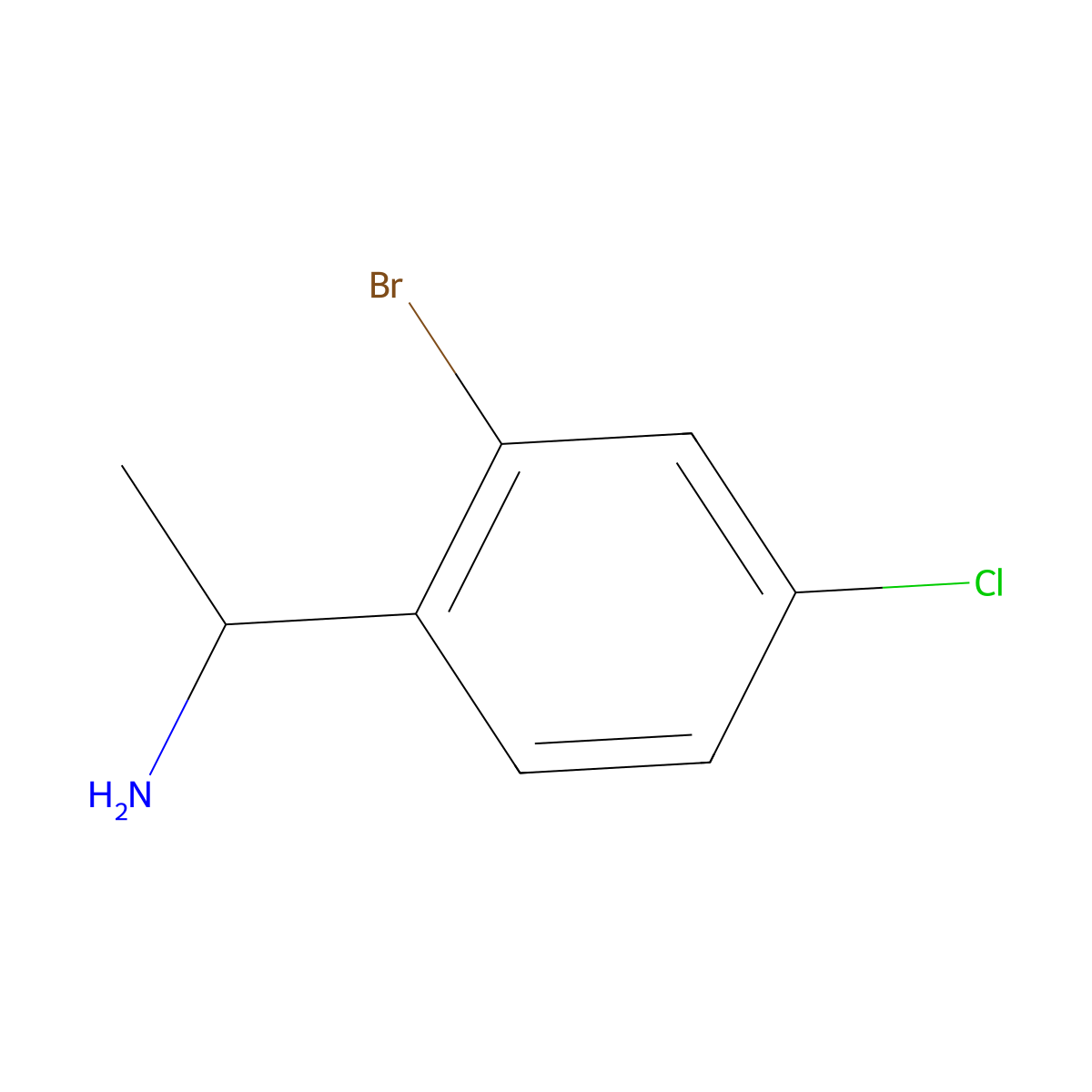 1-(2-Bromo-4-chlorophenyl)ethanamine molecular structure, CAS 1086599-76-9