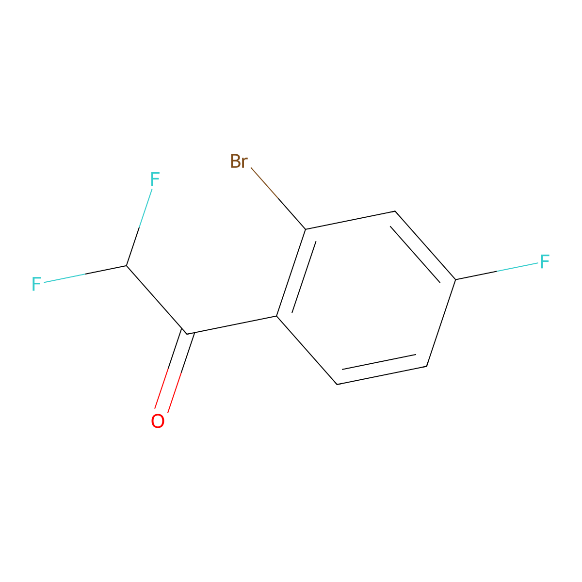 1-(2-Bromo-4-fluorophenyl)-2,2-difluoroethan-1-one molecular structure, CAS 1086599-80-5