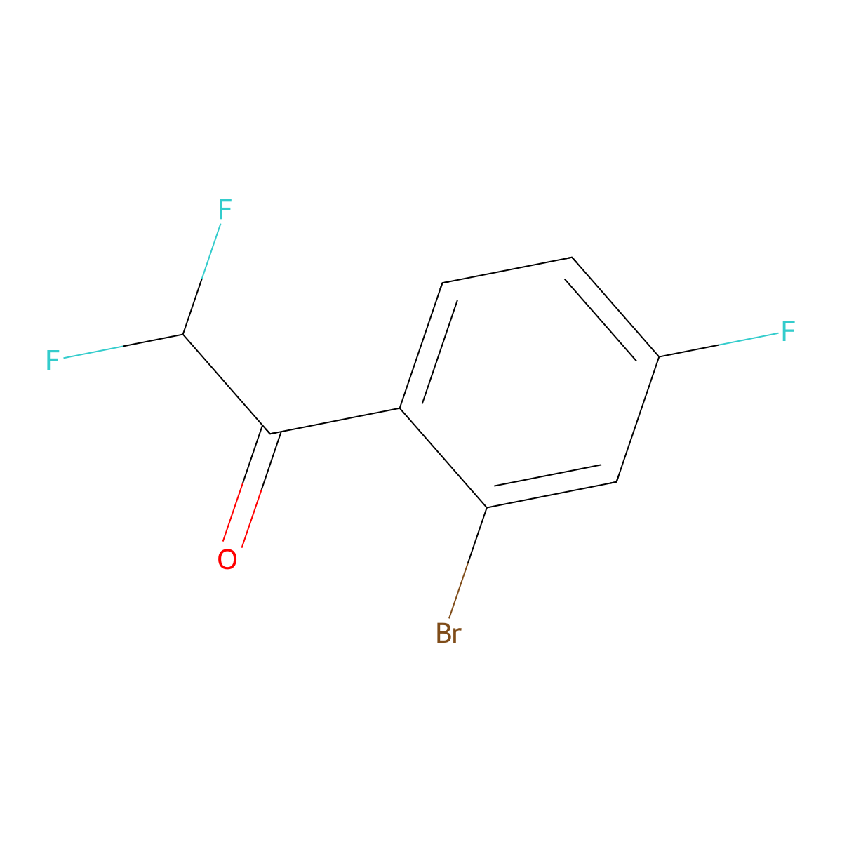 1-(2-Bromo-4-fluorophenyl)-2,2-difluoroethan-1-one molecular structure, CAS 1086599-80-5
