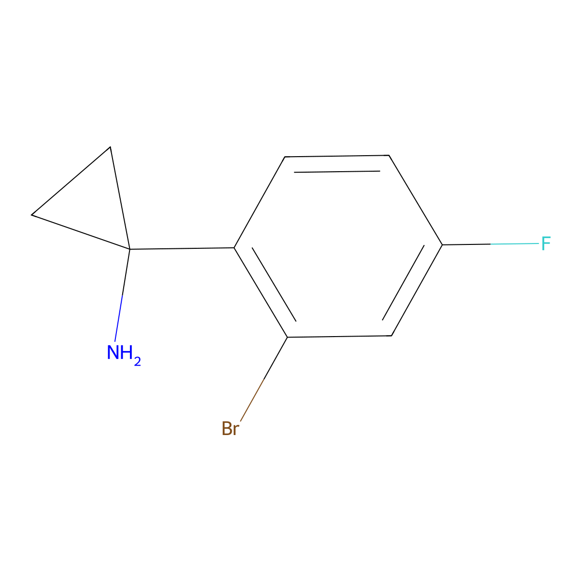 1-(2-Bromo-4-fluorophenyl)cyclopropanamine molecular structure, CAS 1086599-94-1