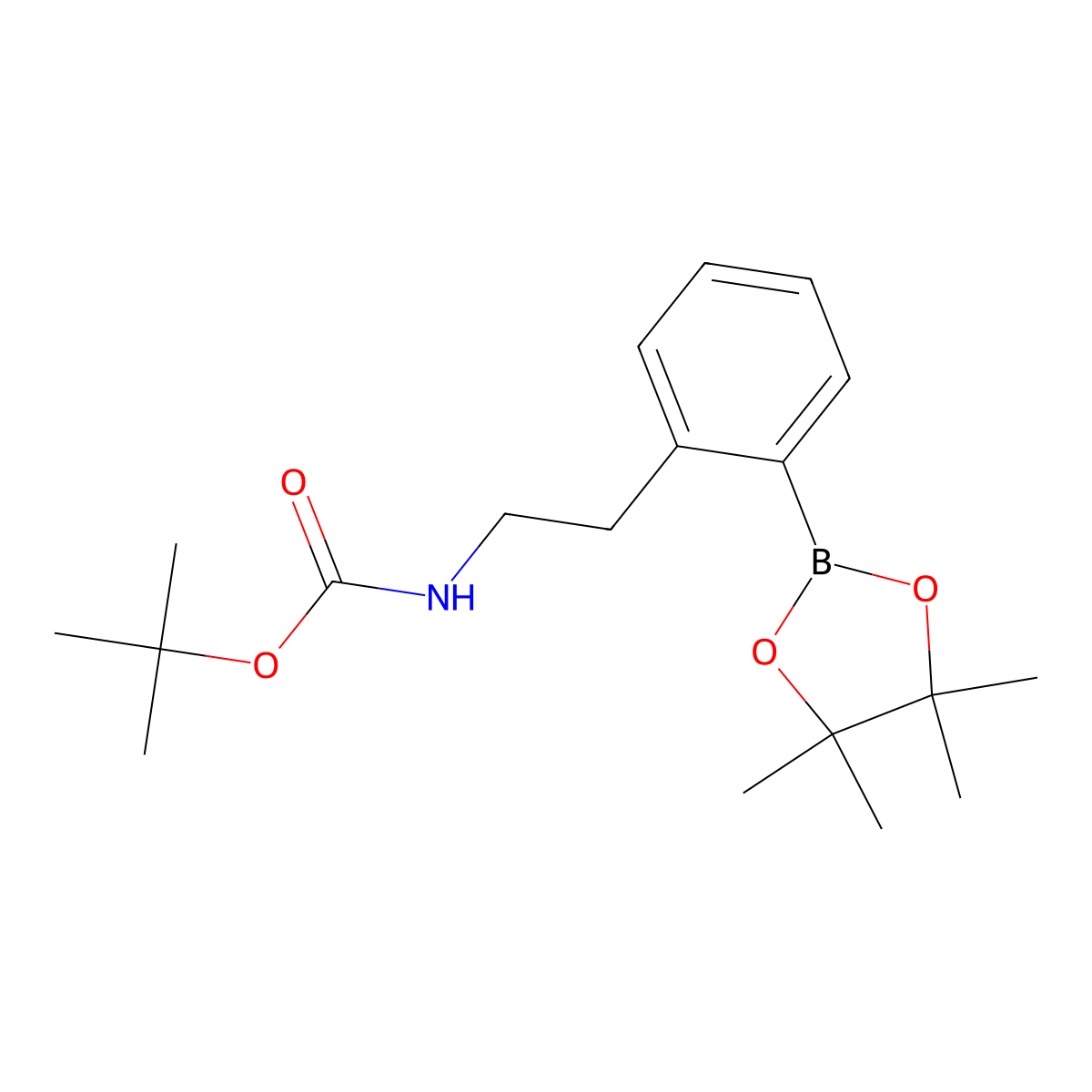 tert-butyl N-{2-[2-(4,4,5,5-tetramethyl-1,3,2-dioxaborolan-2-yl)phenyl]ethyl}carbamate molecular structure, CAS 1086600-36-3