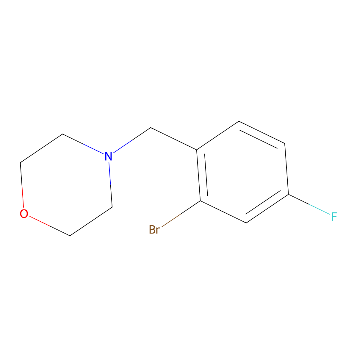 4-(2-Bromo-4-fluorobenzyl)morpholine molecular structure, CAS 1086600-40-9