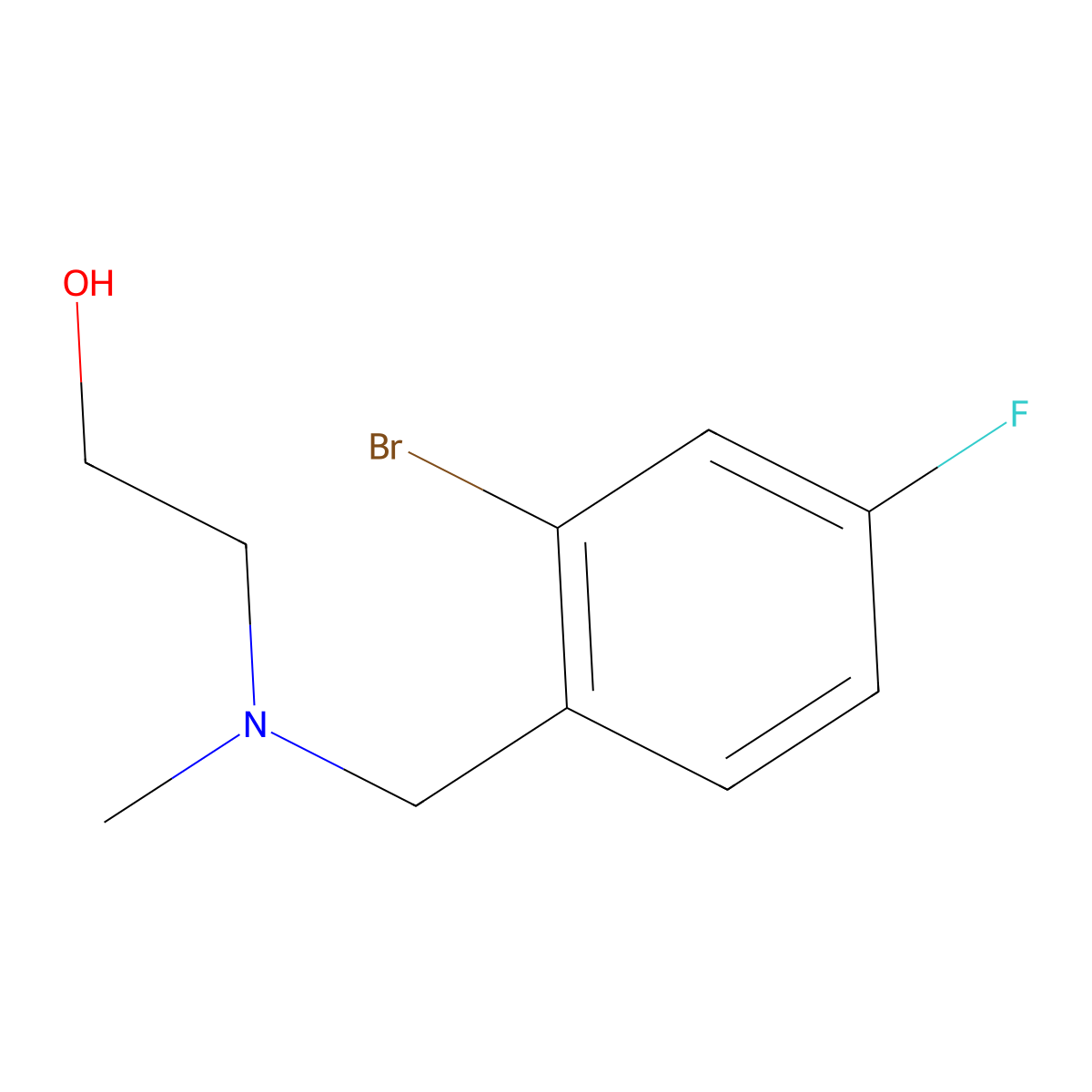 2-[[(2-Bromo-4-fluorophenyl)methyl]methylamino]ethanol molecular structure, CAS 1086600-44-3