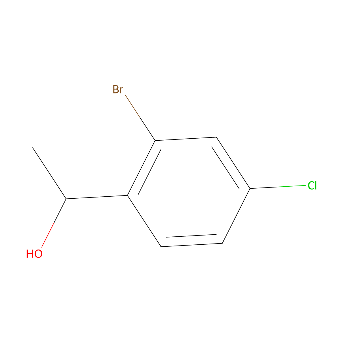 1-(2-Bromo-4-chlorophenyl)ethanol molecular structure, CAS 1086601-87-7