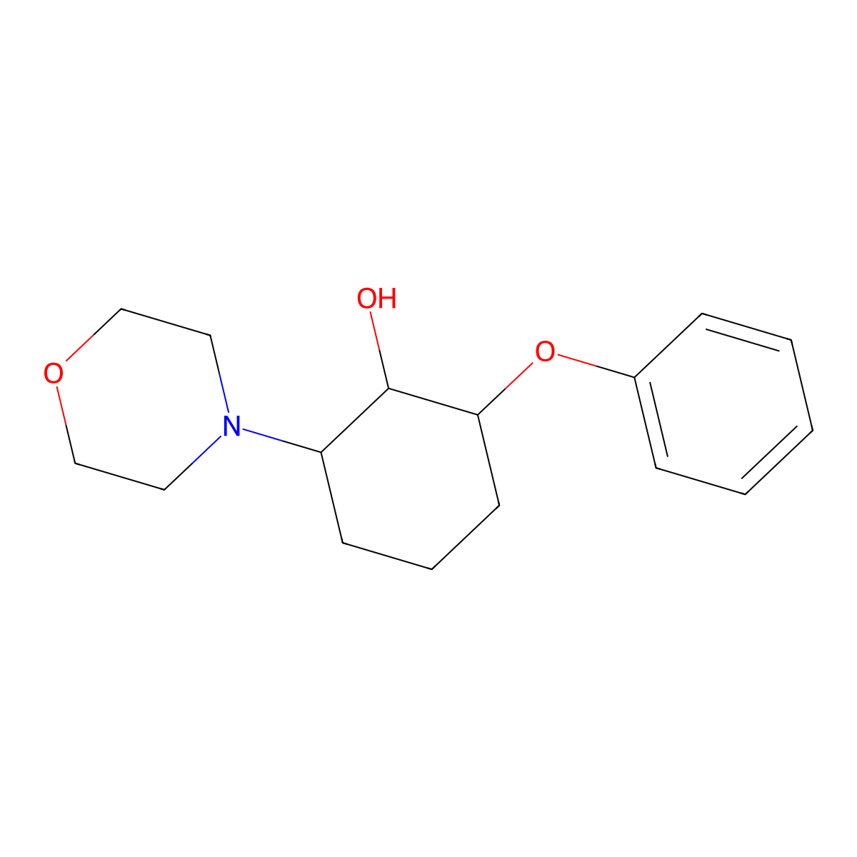Cyclohexanol, 2-(4-morpholinyl)-6-phenoxy-, (1-alpha,2-beta,6-beta)- molecular structure, CAS 108661-67-2