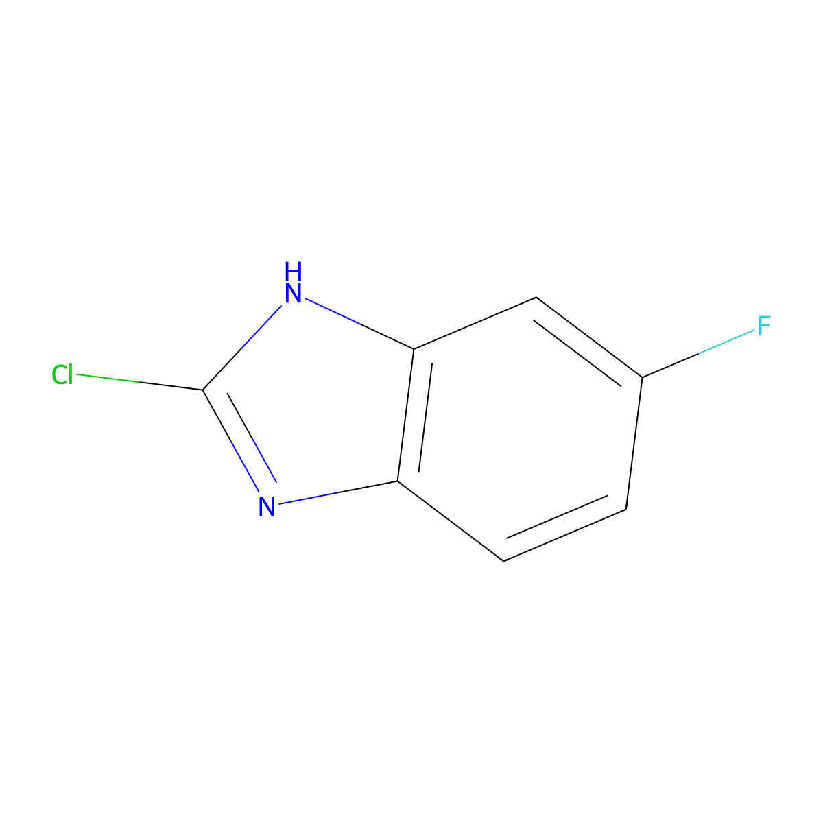 2-Chloro-5-fluorobenzimidazole molecular structure, CAS 108662-49-3