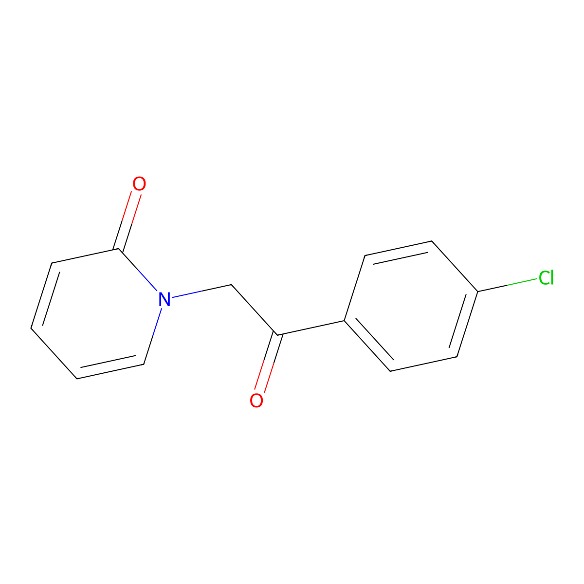 1-[2-(4-chlorophenyl)-2-oxoethyl]-2(1H)-pyridinone molecular structure, CAS 108664-55-7