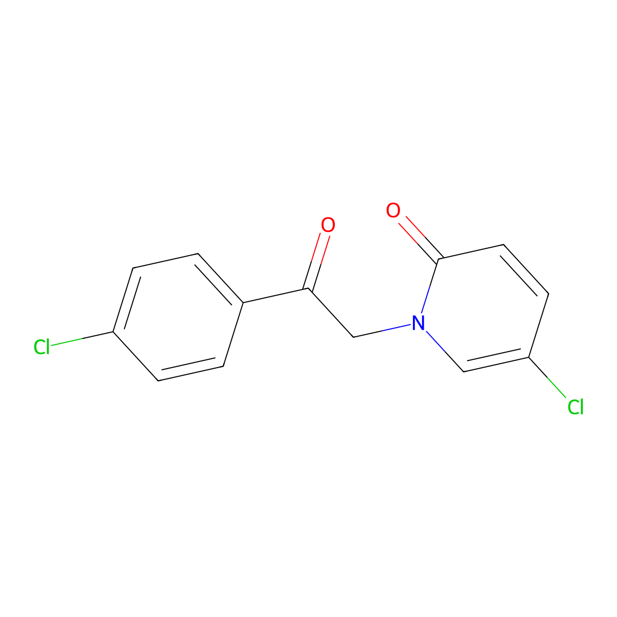 5-chloro-1-[2-(4-chlorophenyl)-2-oxoethyl]-2(1H)-pyridinone molecular structure, CAS 108664-64-8